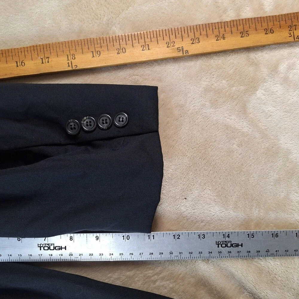 Lauren Ralph Lauren Suit Jacket Mens 50 Black Wool Single Vent 2 Button Formal
